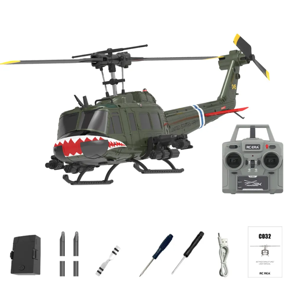C032 1/48 Scale UH-1 Huey 2.4G 6CH Flybarless RC Helicopter Model