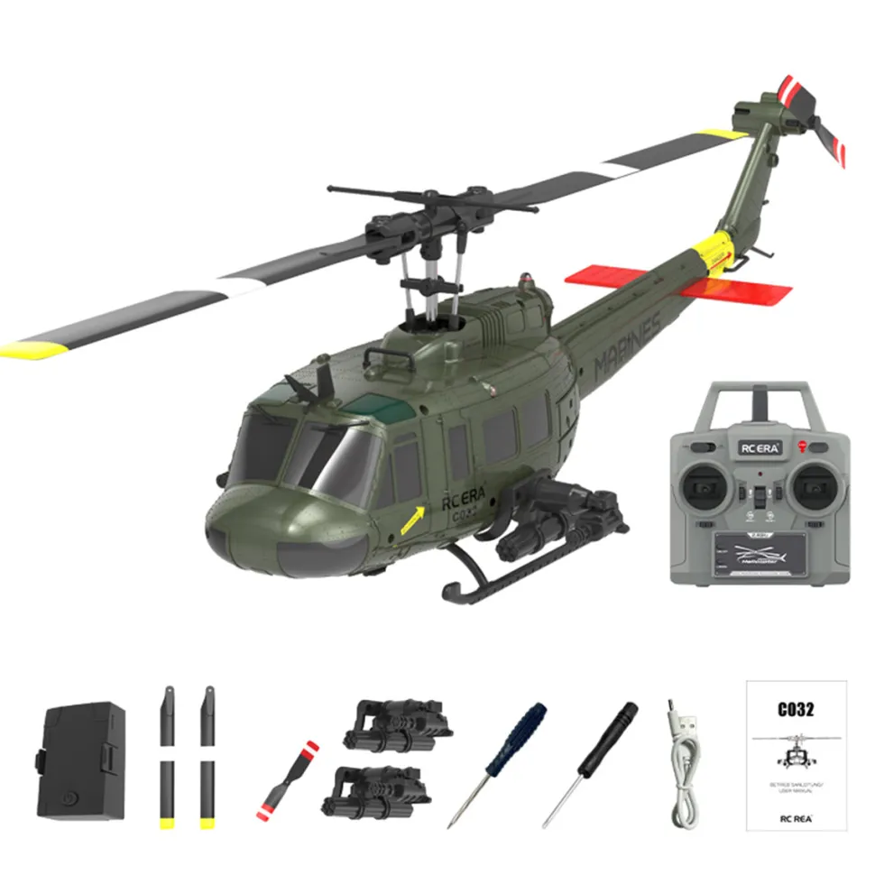 C032 1/48 Scale UH-1 Huey 2.4G 6CH Flybarless RC Helicopter Model