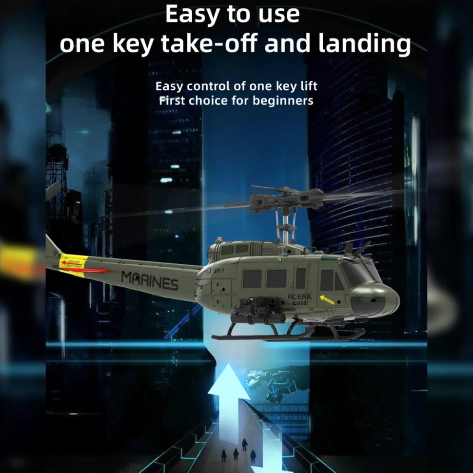 C032 1/48 Scale UH-1 Huey 2.4G 6CH Flybarless RC Helicopter Model