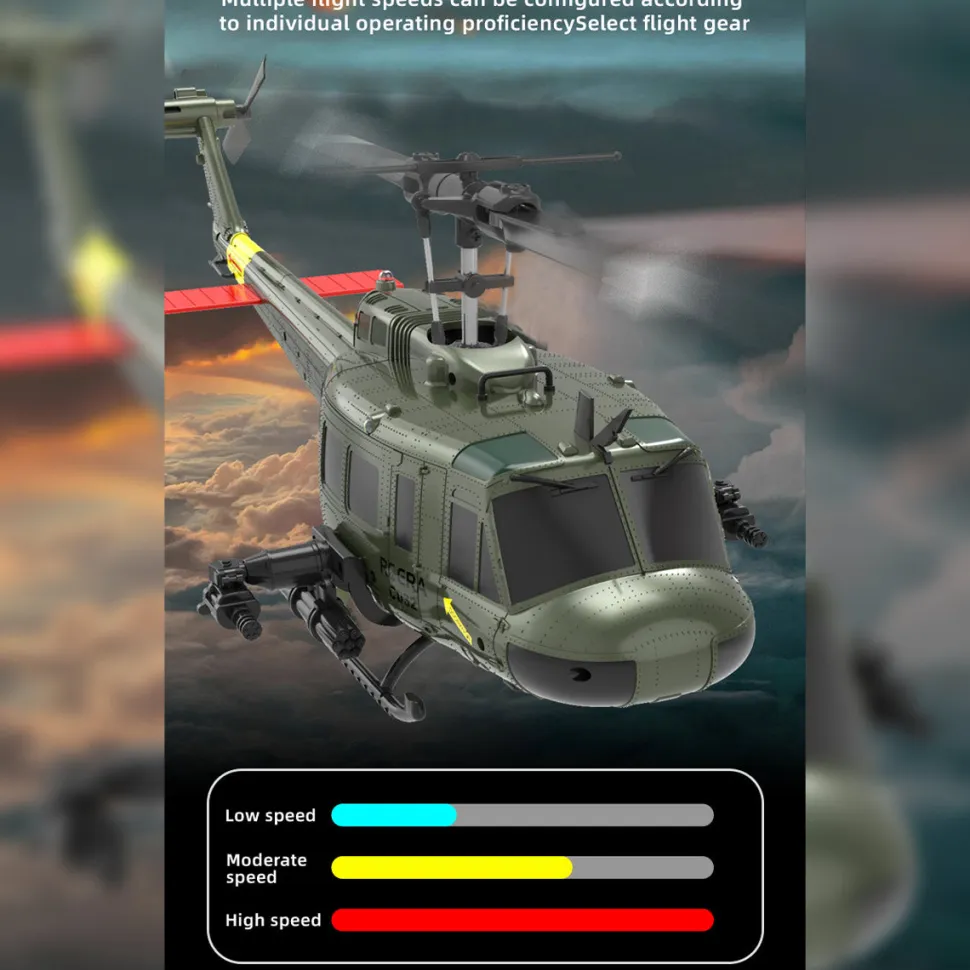C032 1/48 Scale UH-1 Huey 2.4G 6CH Flybarless RC Helicopter Model