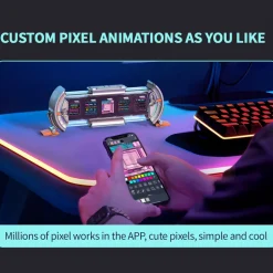 Cyberpunk NIXIE Tube Clock - DIY Screen with Neon Lighting Effects, Customizable Digital Desk Decor, Unique Tech Gift