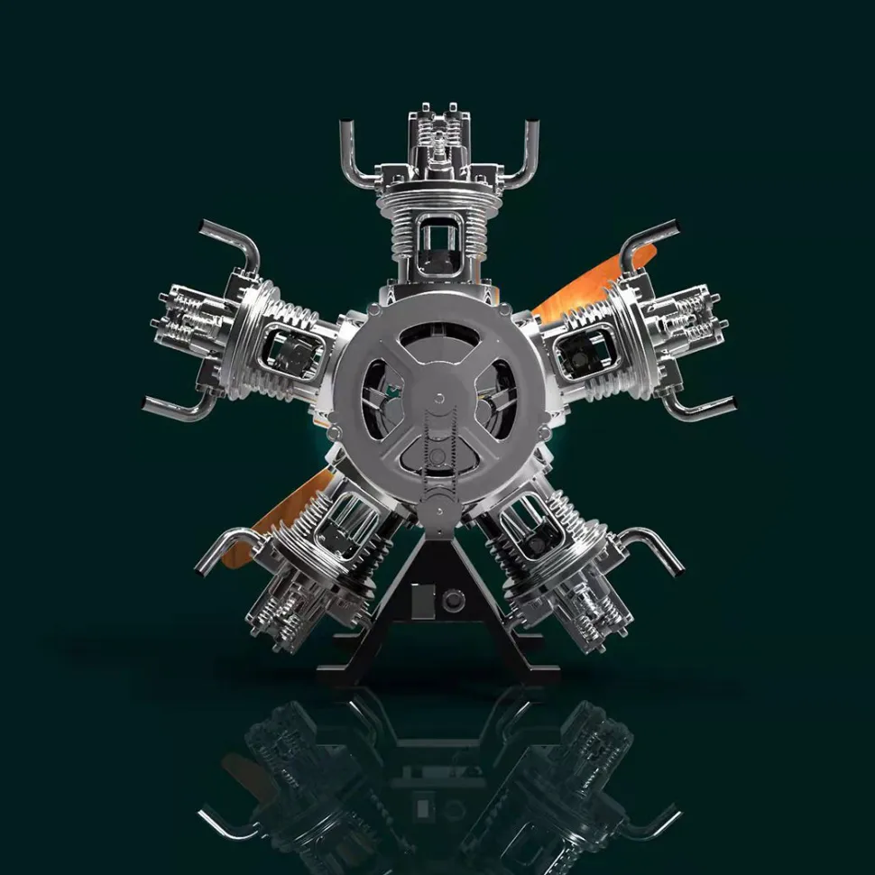 5 Cylinder Radial Engine Model Kit that Works - Build Your Own Radial Engine - TECHING 1: 6 Full Metal Radial Engine Model Kit 230+Pcs