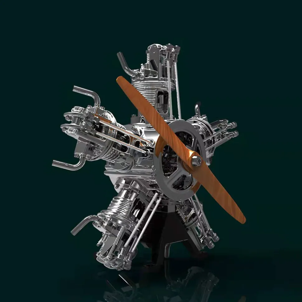 5 Cylinder Radial Engine Model Kit that Works - Build Your Own Radial Engine - TECHING 1: 6 Full Metal Radial Engine Model Kit 230+Pcs