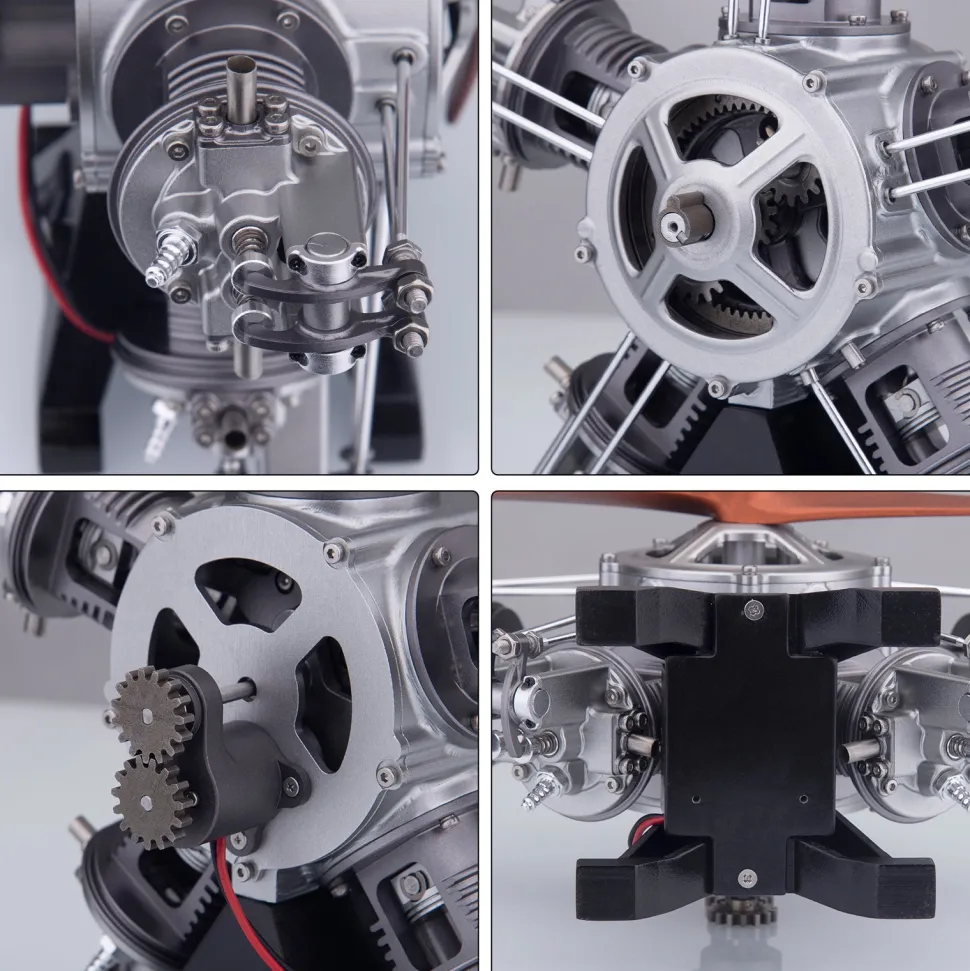 5 Cylinder Radial Engine Model Kit that Works - Build Your Own Radial Engine - TECHING 1: 6 Full Metal Radial Engine Model Kit 230+Pcs