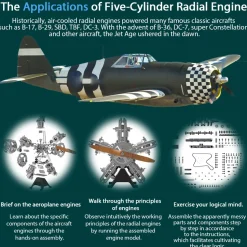 5 Cylinder Radial Engine Model Kit that Works - Build Your Own Radial Engine - TECHING 1: 6 Full Metal Radial Engine Model Kit 230+Pcs
