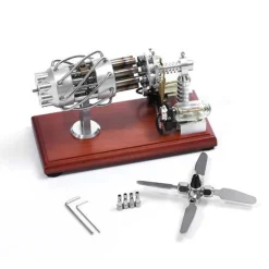 16 Cylinder Stirling Engine Double Tank Gas Powered Motor Stirling Engine Model Toy