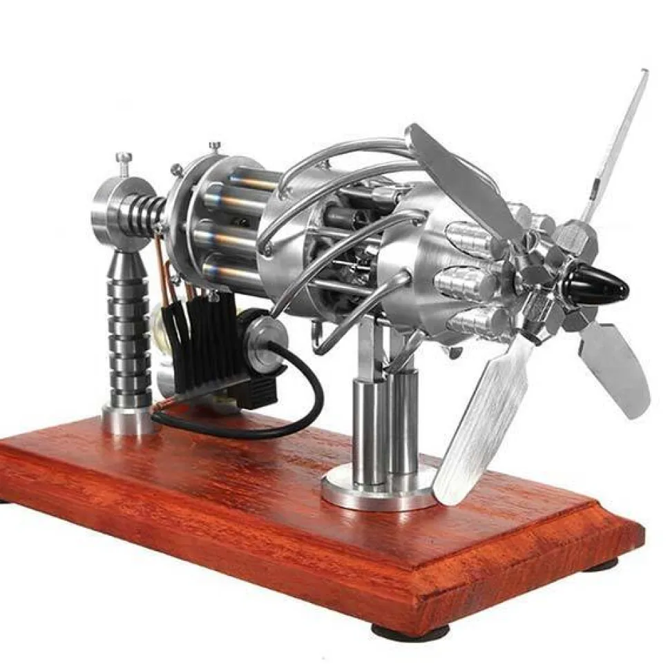 16 Cylinder Stirling Engine Double Tank Gas Powered Motor Stirling Engine Model Toy