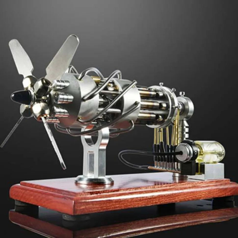 16 Cylinder Stirling Engine Model Gas Powered Stirling Engine Collection Toy Gift