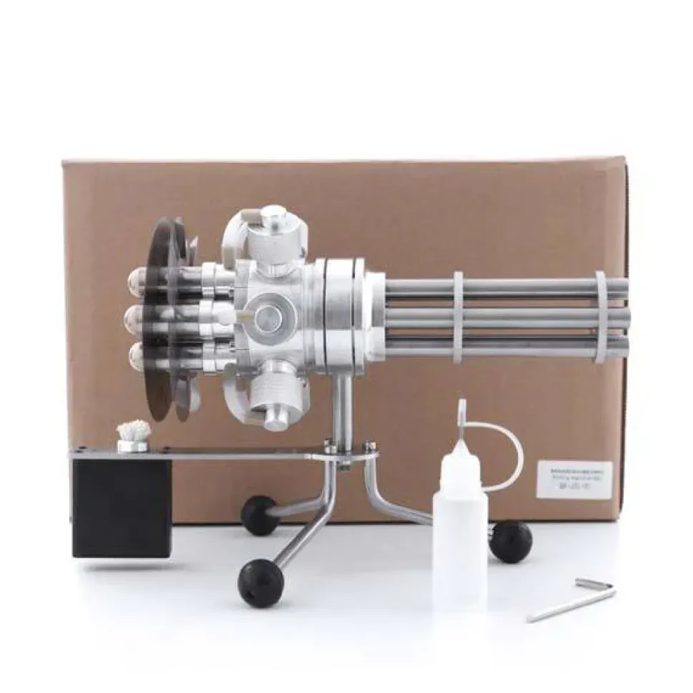 6 Cylinder Stirling Engine Novel Gatling Blaster Design Engine Motor Model - Enginediy