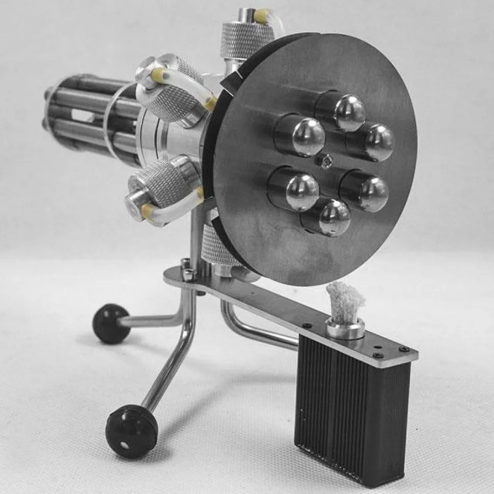 6 Cylinder Stirling Engine Novel Gatling Blaster Design Engine Motor Model - Enginediy