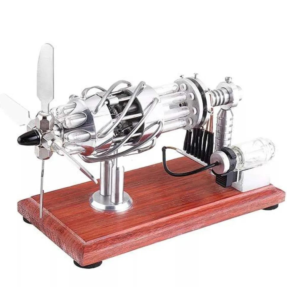 16 Cylinder Stirling Engine with Quartz Tube Collection Gift for Engineer-Upgrade
