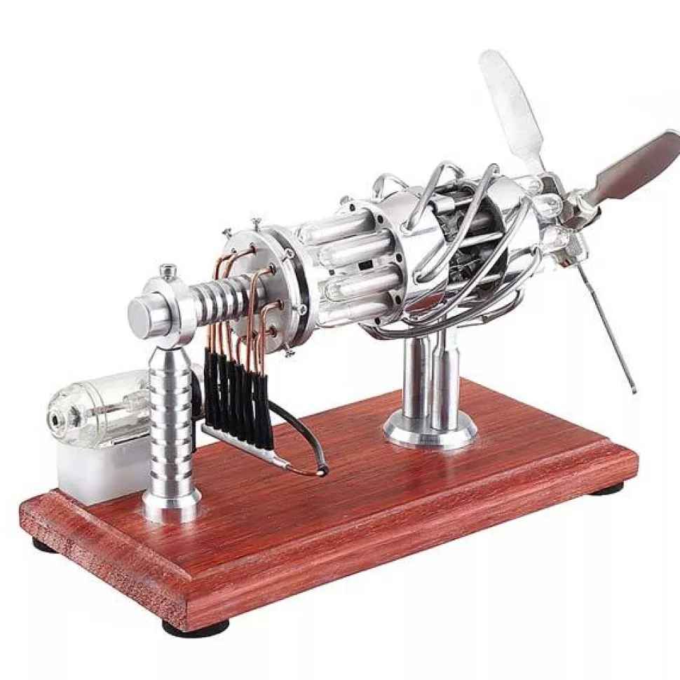 16 Cylinder Stirling Engine with Quartz Tube Collection Gift for Engineer-Upgrade