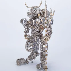 3D Bull-Headed Man DIY Mechanical Punk Demon Surrealistic Creature Metal Assembly Model Creative Ornament