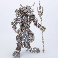 3D Bull-Headed Man DIY Mechanical Punk Demon Surrealistic Creature Metal Assembly Model Creative Ornament