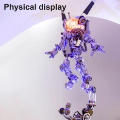 3D DIY Assembly Metal Mechanical Aerospace Rabbit with Lights & Stand Model Sci-fi Punk Toy Set -500CS
