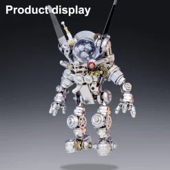 3D DIY Assembly Metal Mechanical Aerospace Rabbit with Lights & Stand Model Sci-fi Punk Toy Set -500CS