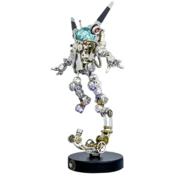 3D DIY Assembly Metal Mechanical Aerospace Rabbit with Lights & Stand Model Sci-fi Punk Toy Set -500CS