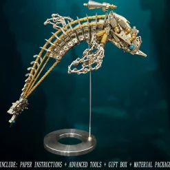 3D DIY Mechanical Dolphin Steampunk Metal Assembly Model Bionic Oceanic Creature Creative Desk Ornament
