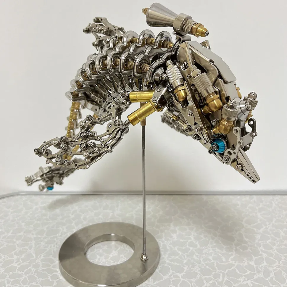 3D DIY Mechanical Dolphin Steampunk Metal Assembly Model Bionic Oceanic Creature Creative Desk Ornament