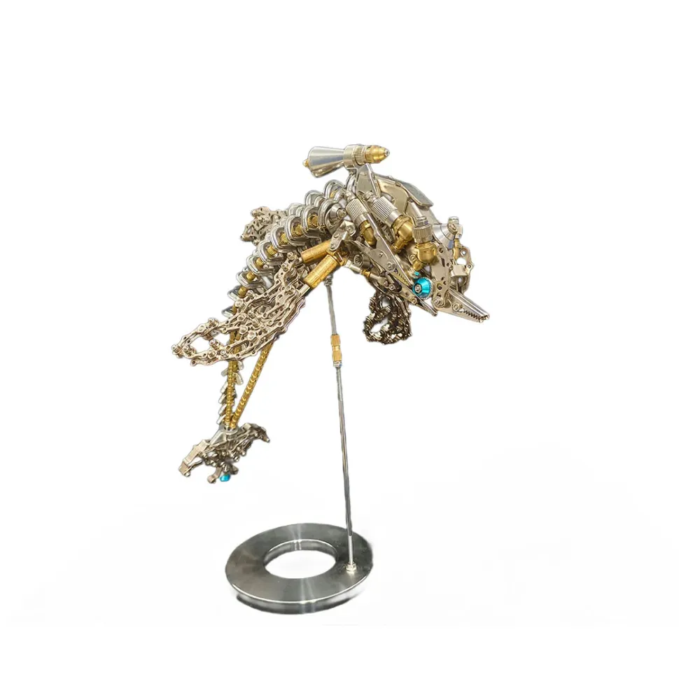 3D DIY Mechanical Dolphin Steampunk Metal Assembly Model Bionic Oceanic Creature Creative Desk Ornament