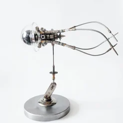 3D DIY Mechanical Jellyfish Steampunk Bionic Model with LED Lights Creative Desk Ornament