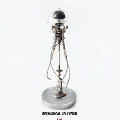 3D DIY Mechanical Jellyfish Steampunk Bionic Model with LED Lights Creative Desk Ornament