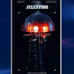 3D DIY Mechanical Jellyfish Steampunk Bionic Model with LED Lights Creative Desk Ornament