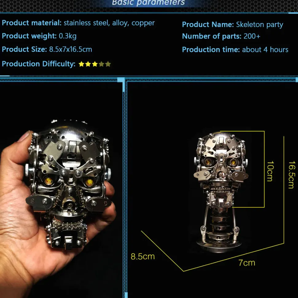 3D DIY Metal Assembly Skeleton Model Creative Trendy Decoration Model Toy Gift