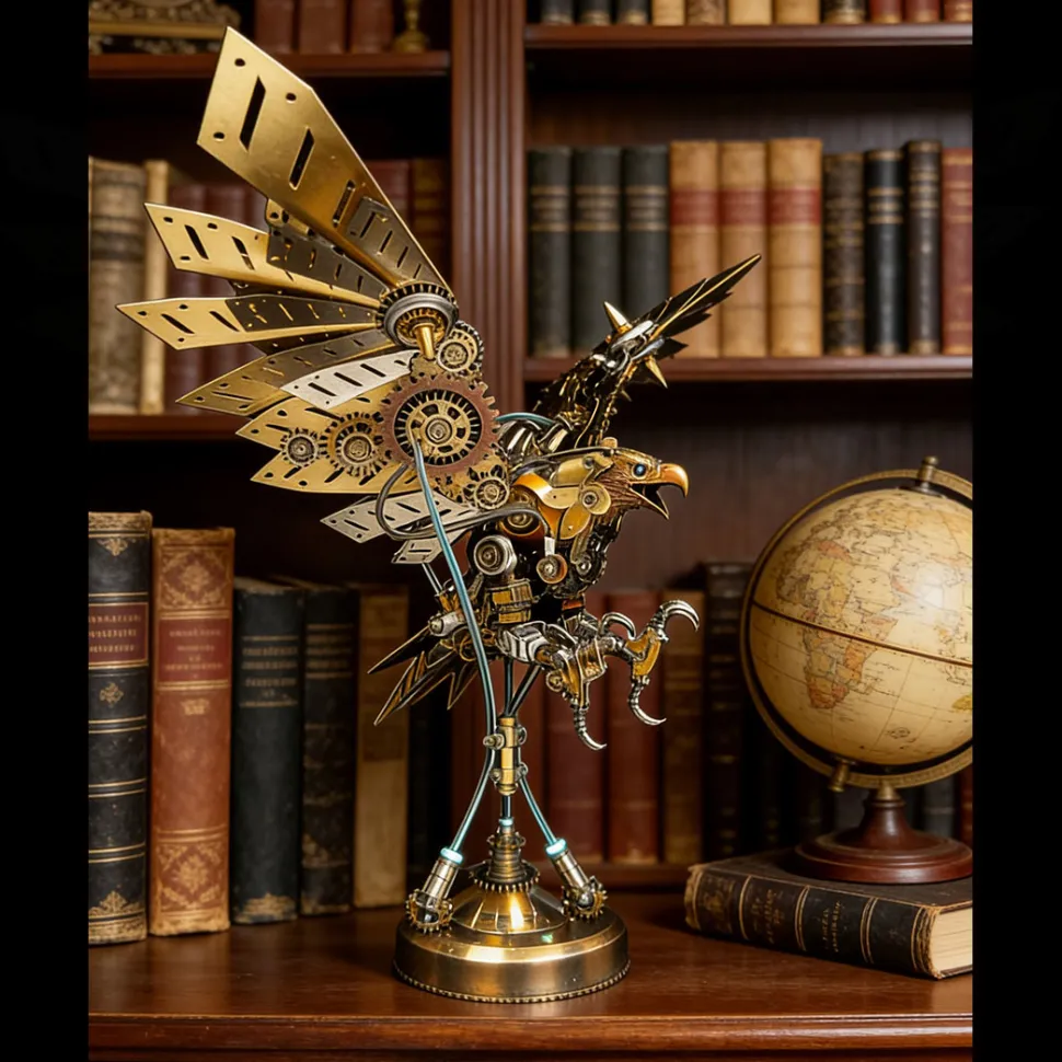 3D DIY Steampunk Metal Mechanical Eagle Model Kit, Creative Trendy Display - 650PCS