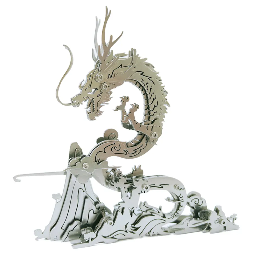 DIY Mechanical Chinese Dragon Metal Assembly Toy Creative Ornament to Build-92 Pieces
