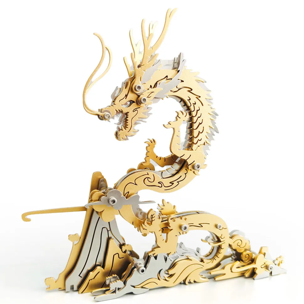 DIY Mechanical Chinese Dragon Metal Assembly Toy Creative Ornament to Build-92 Pieces
