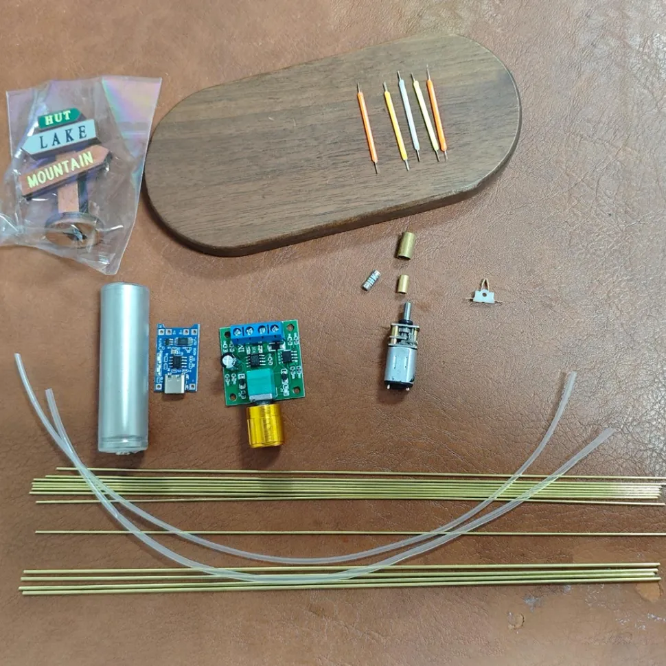 DIY Metal Wire Five-Vane Windmill LED Lamp Kit – Hand Soldering Assembly Model