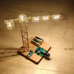 DIY Metal Wire Tower Crane Night Light Kit – STEM Display Sculpture Model Kit