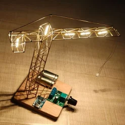 DIY Metal Wire Tower Crane Night Light Kit – STEM Display Sculpture Model Kit