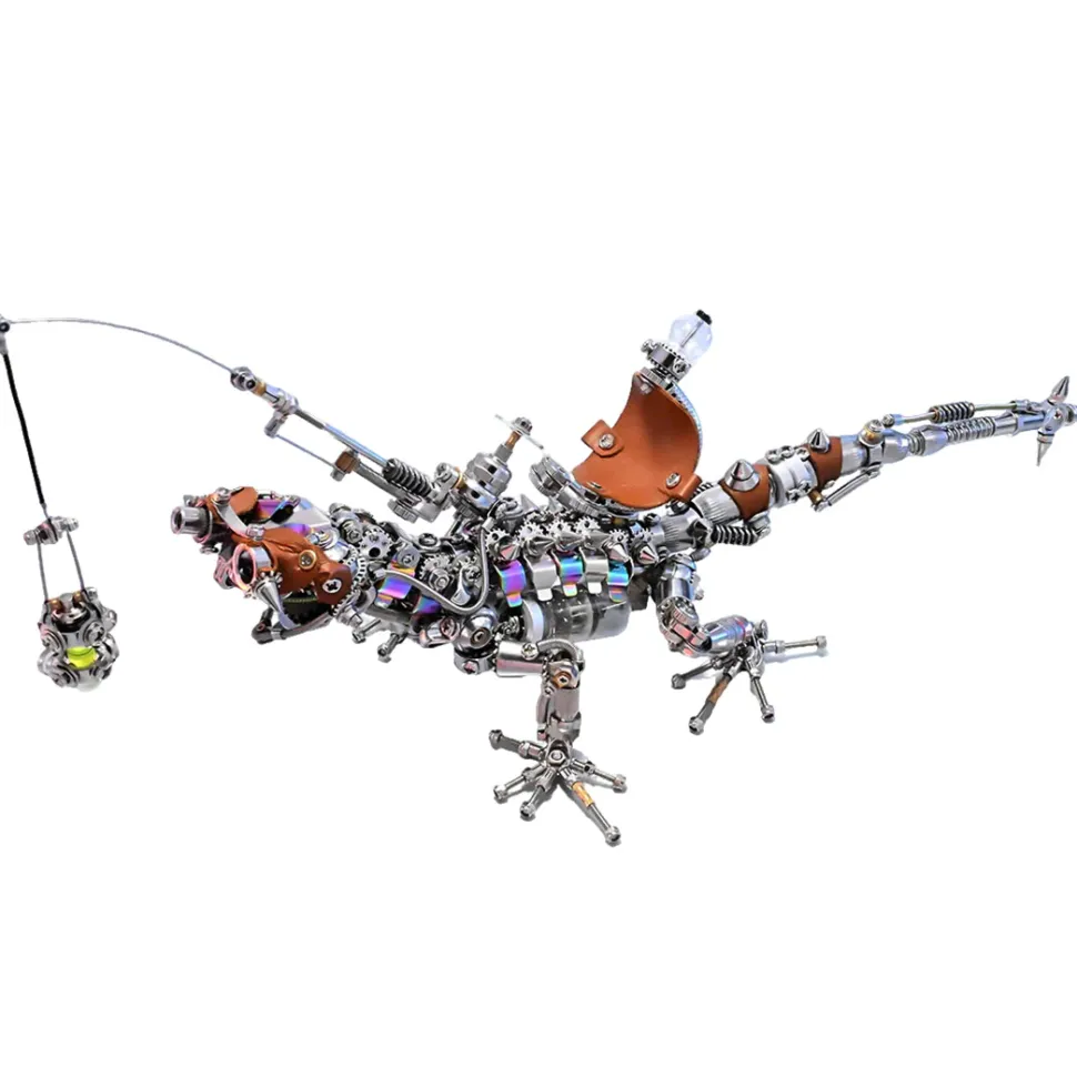DIY Steampunk Chameleon Lizard Mechanical 3D Metal Model Kit 1000PCS Difficult Puzzle