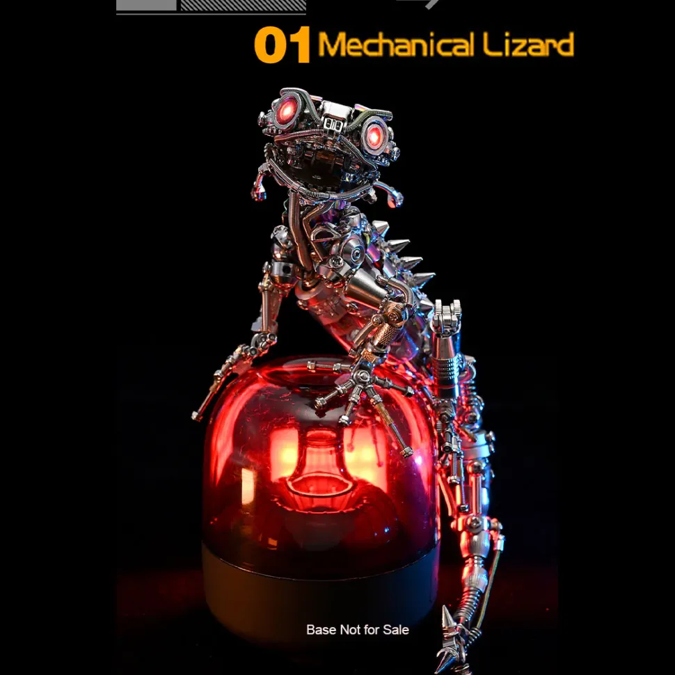 DIY Steampunk Chameleon Lizard Mechanical 3D Metal Model Kit 1000PCS Difficult Puzzle