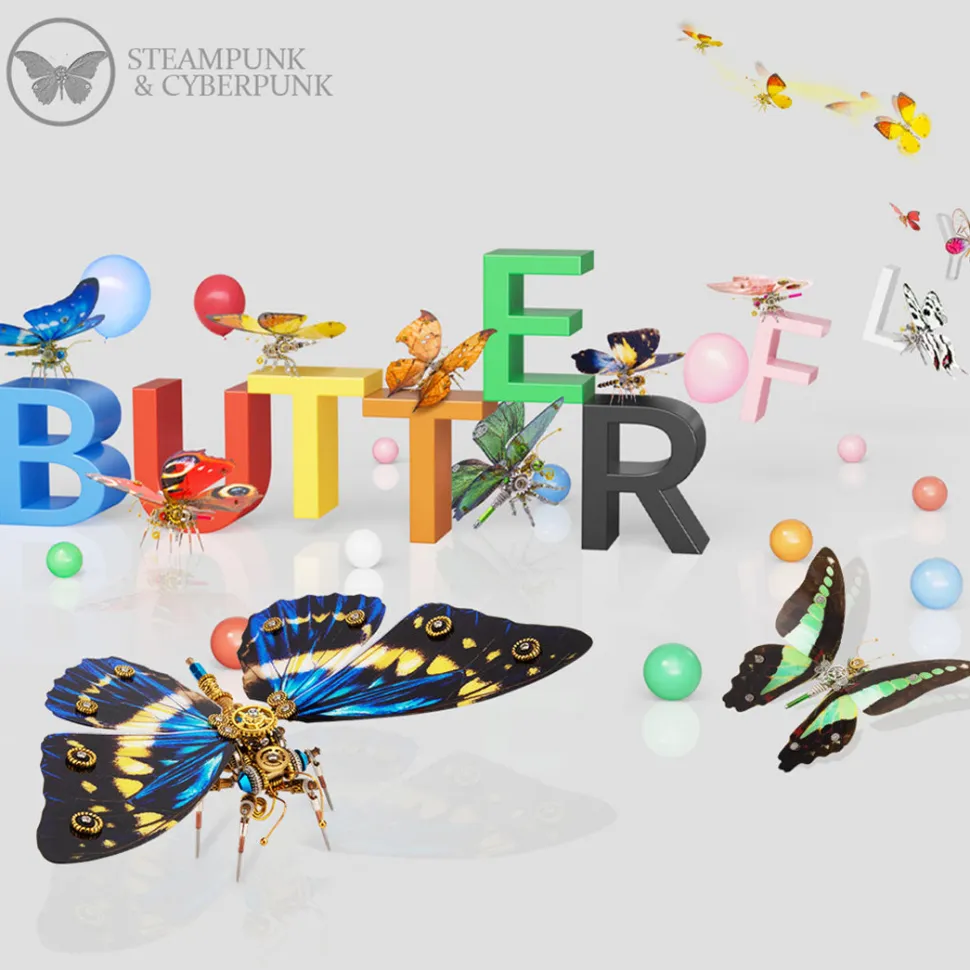 3D Mechanical Butterfly Assembly Model Kit for Art Collectors