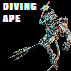 3D Mechanical Diver Ape DIY Metal Assembly Model Colorful Creative Ornament -700+PCS