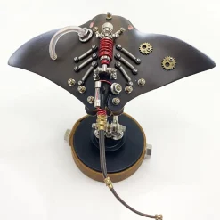 3D Mechanical Manta Ray Metal Model Kit, DIY Steampunk Assembly Puzzle with LED Light, Desktop Display Decor (200+PCS)