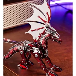 3D Mechanical Pterosaur Metal DIY Model Kit, Stainless Steel Assembly Sculpture for Display and Collection (313+PCS)