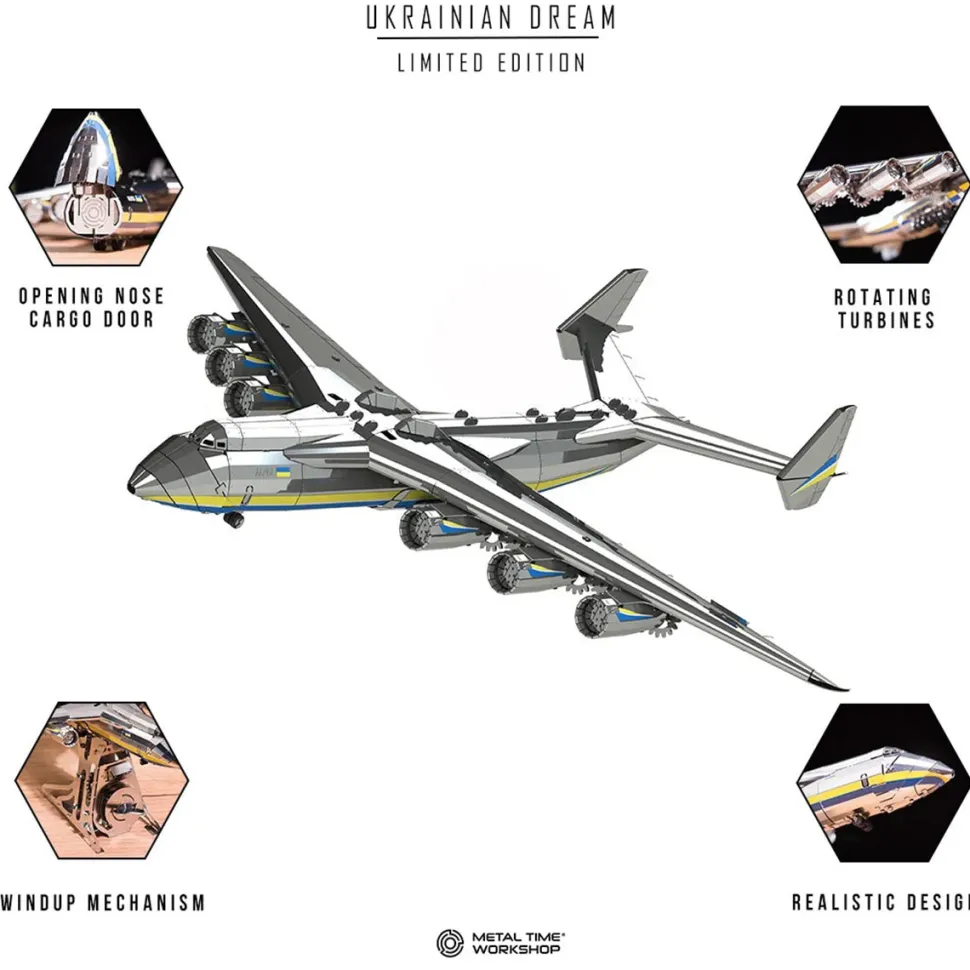 3D Metal AN-225 MRIYA Aircraft Model Kit, Collectible Desktop Display for Aviation Lovers-270PCS