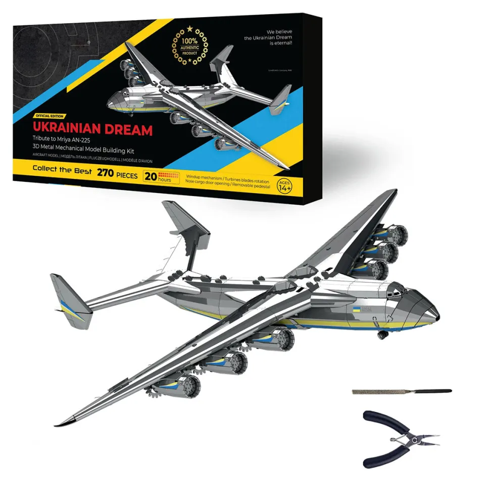 3D Metal AN-225 MRIYA Aircraft Model Kit, Collectible Desktop Display for Aviation Lovers-270PCS