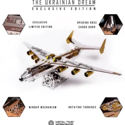 3D Metal AN-225 MRIYA Aircraft Model Kit, Collectible Desktop Display for Aviation Lovers-267PCS