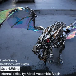 3D Metal Bloodthirsty Aurora Dragon Assembly Model Kit
