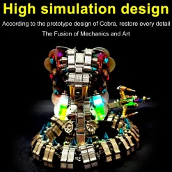 3D Metal DIY Mechanical Cobra Snake Model Realistic Mechanical Kit Creative Gift 1000PCS+