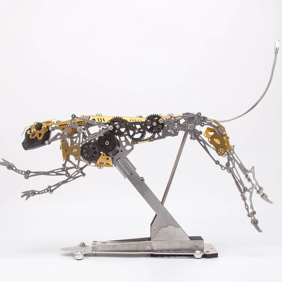 3D Metal Mechanical Burning Leopard Assembly Model Kit