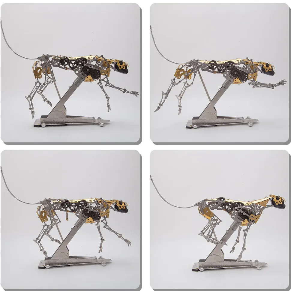 3D Metal Mechanical Burning Leopard Assembly Model Kit