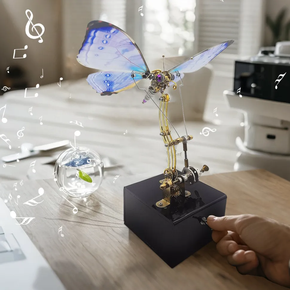3D Metal Mechanical Butterfly Music Box Model Kit