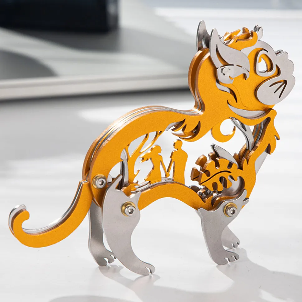 3D Metal Mechanical Cat Assembly Model Kit