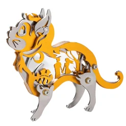 3D Metal Mechanical Cat Assembly Model Kit